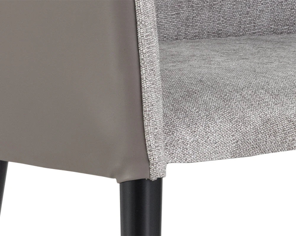 ASHER DINING ARMCHAIR - FLINT GREY / NAPA TAUPE