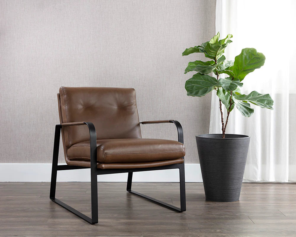 STERLING LOUNGE CHAIR - MISSOURI MAHOGANY LEATHER