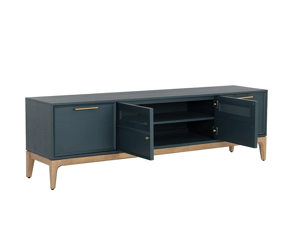 RIVERO MEDIA CONSOLE AND CABINET - TEAL