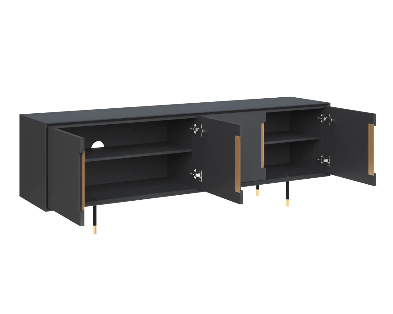 DANBURY MEDIA CONSOLE AND CABINET - SLATE NAVY
