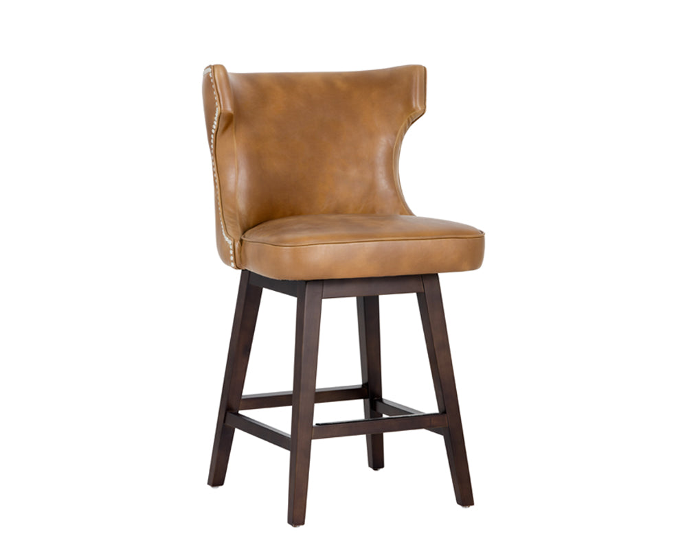 NEVILLE SWIVEL COUNTER STOOL - TOBACCO TAN - Counter Stools