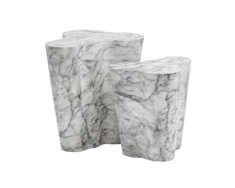 AVA END TABLE - SMALL - MARBLE LOOK - End Tables