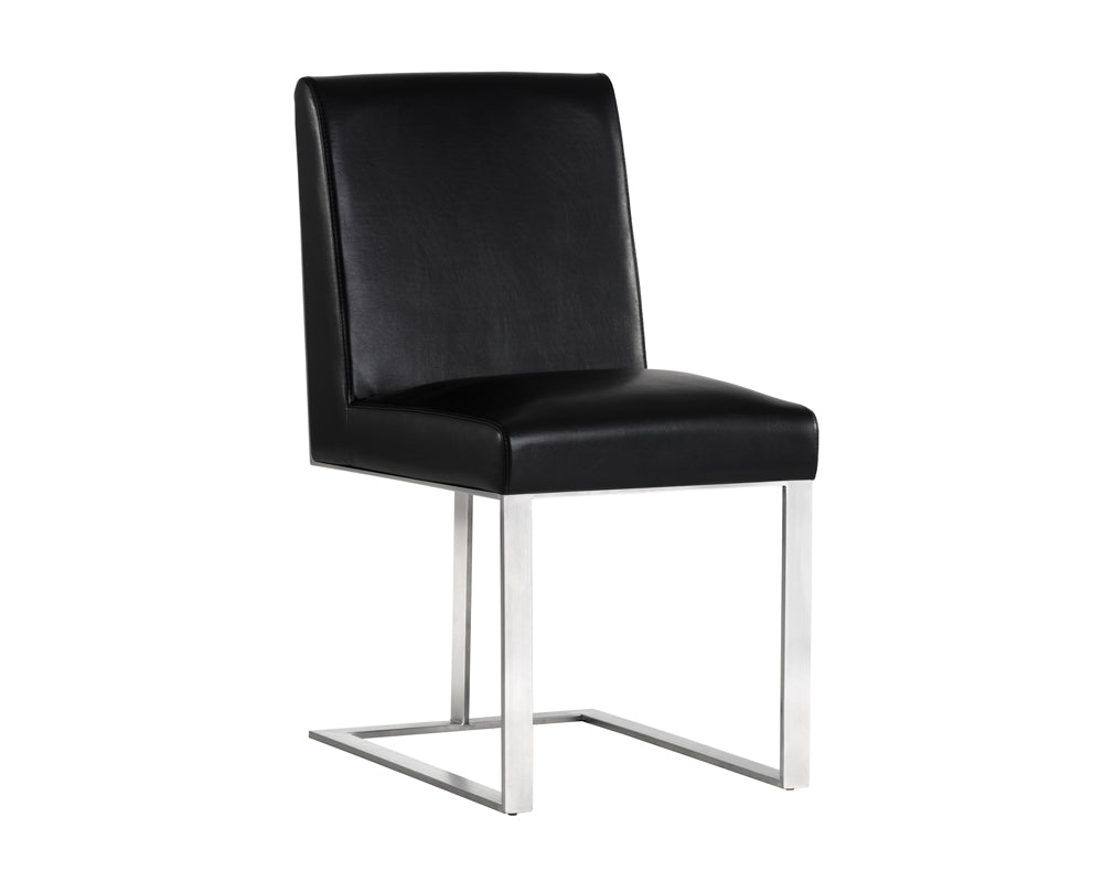 DEAN DINING CHAIR - STAINLESS STEEL - NOBILITY BLACK - 