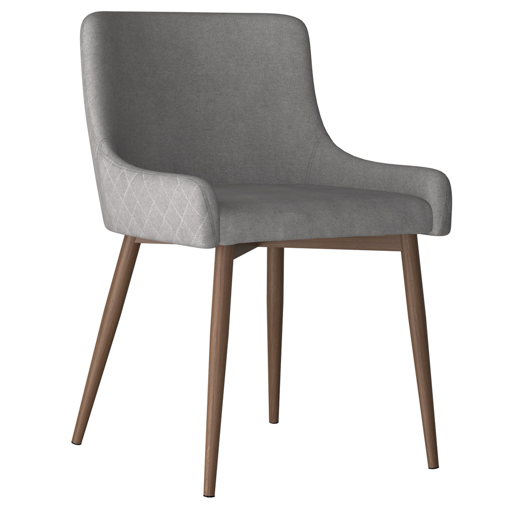 Bianca Side Chair set of 2 in Grey with Walnut Leg Price 