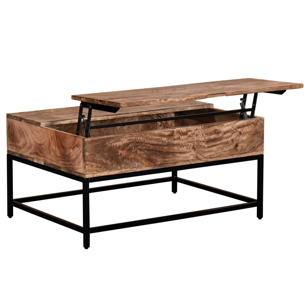 Ojas Lift-Top Coffee Table in Natural Burnt
