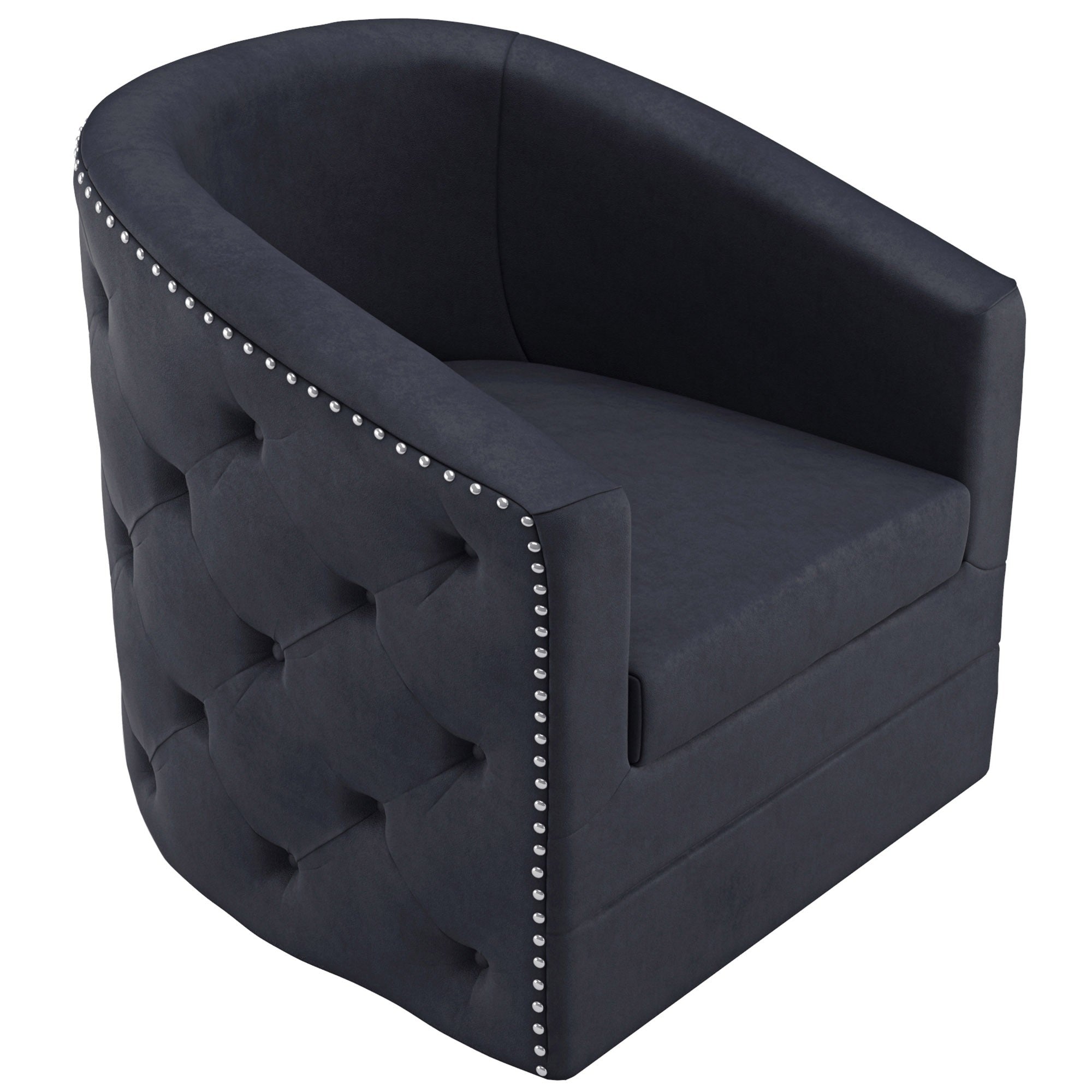 Velci Swivel Accent Chair in Black