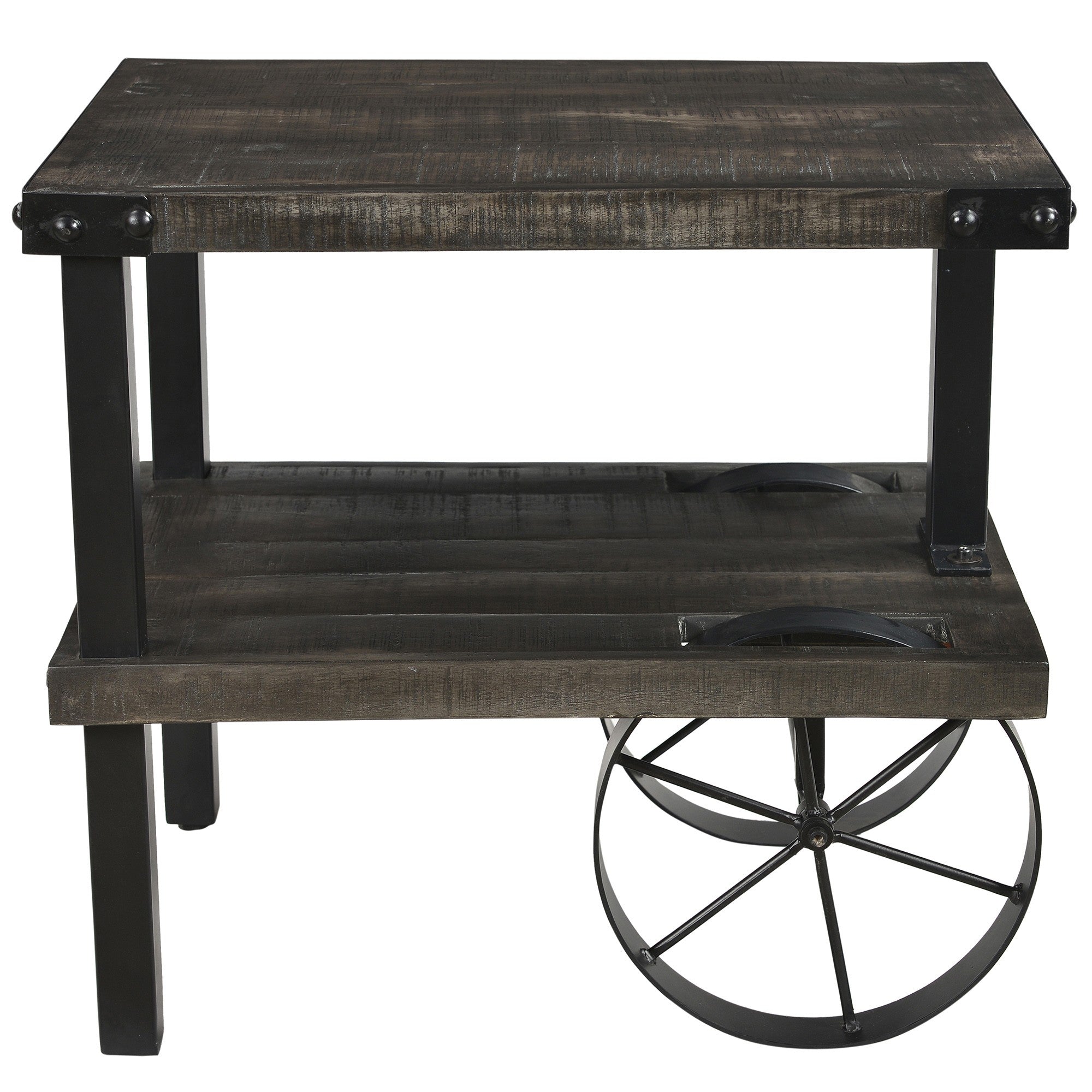 ZAHIR-ACCENT TABLE-DISTRESSED GREY - ACCENT FURNITURE