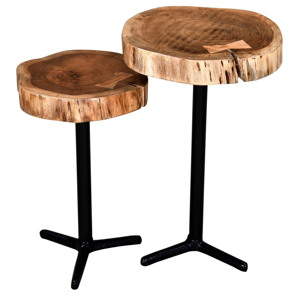 KEYA-SET OF 2 ACCENT TABLE-NATURAL - ACCENT FURNITURE