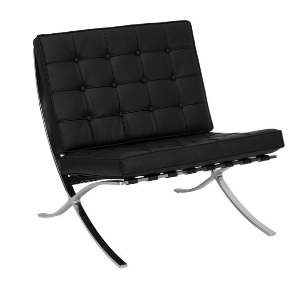 PAVILION Lounge Black Bonded Leather Upholstery